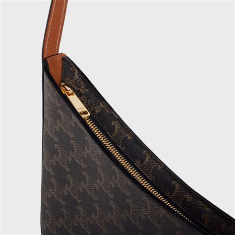 medium celine croque bag in triomphe canvas and calfskin|celine canvas handbags.